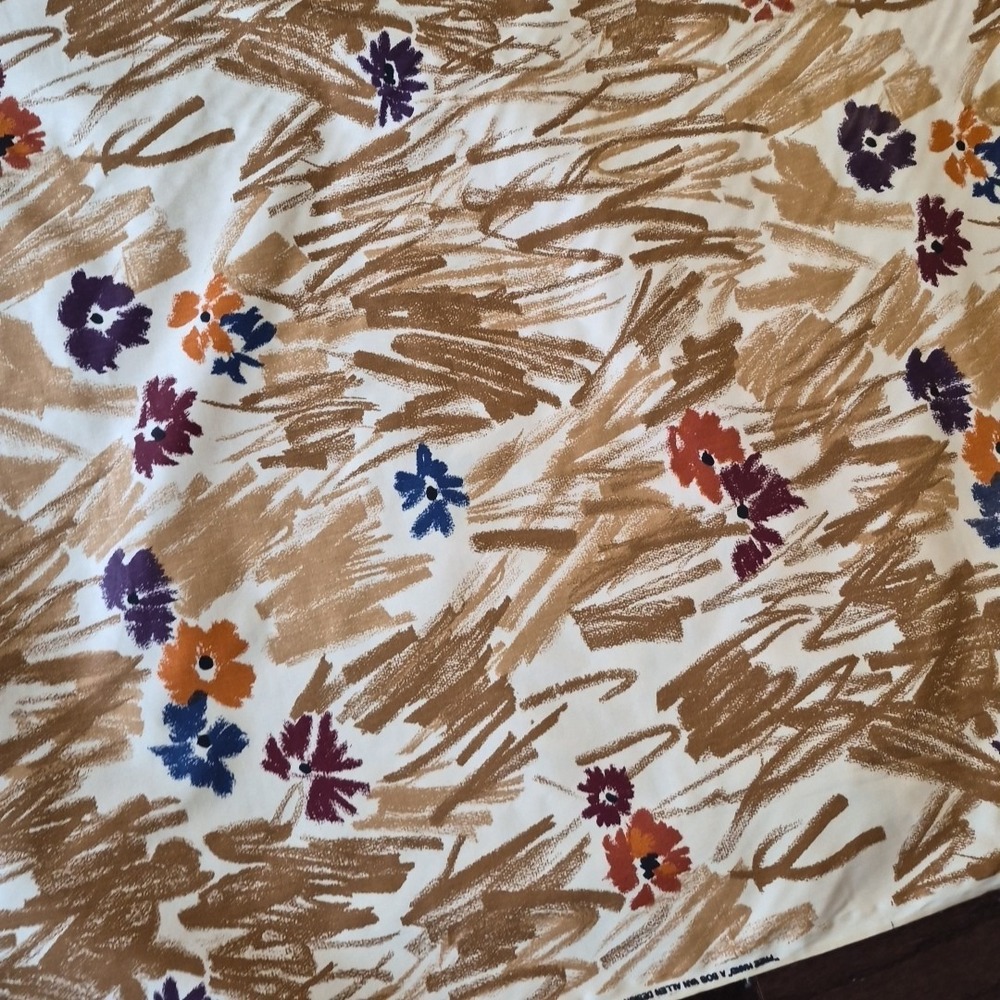 10 Yds Vtg Free Hand Bob Van Allen Design Scotchgard Cohama Riverdale Fabric '81